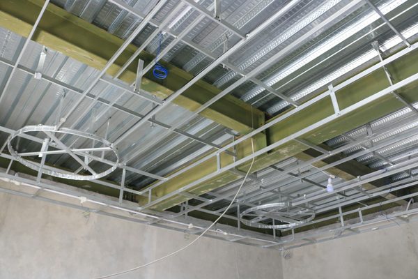 MF suspended ceiling grid installed ready for boarding